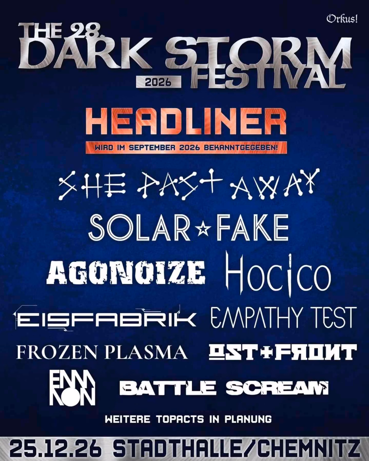THE 28. DARK STORM FESTIVAL - Tickets bei Viventii THE 28. DARK STORM FESTIVAL in Chemnitz - Tickets & Info @ viventii.com